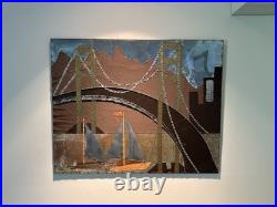 Vtg Golden Gate Bridge Metal Art Welders Folk Art 36x29 Vtg Golden Gate Bridge Metal Art Welders Folk Art 36x29