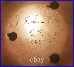 WIN NG san francisco arts & crafts copper enamel coin dish vtg calif mcm plate