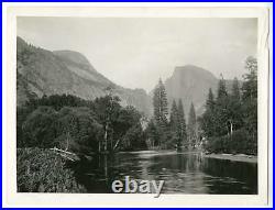 WJ Street Silver Print Photograph North Dome & Half Dome Yosemite 1910 Landscape