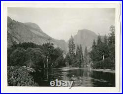 WJ Street Silver Print Photograph North Dome & Half Dome Yosemite 1910 Landscape WJ Street Silver Print Photograph North Dome & Half Dome Yosemite 1910 Landscape