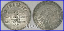 W. FRANK CO. San Francisco, California token Rulau CA-SF39 white metal Rare
