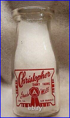 Western Christopher Dairy Farms San Francisco California Great Graphics 1/2 Pint