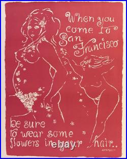 When you come to San Francisco Lovely Vintage 60s Travel Poster 19x28