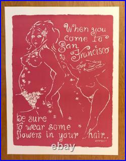 When you come to San Francisco Lovely Vintage 60s Travel Poster 19x28