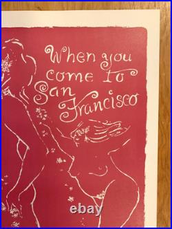 When you come to San Francisco Lovely Vintage 60s Travel Poster 19x28