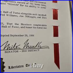 Willie McCovey S. F. Giants Hall Of Fame Recognition California Senate 1986 Willie McCovey S. F. Giants Hall Of Fame Recognition California Senate 1986